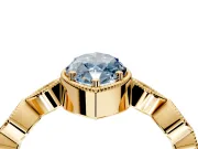 Vintage Station Engagement Ring Setting for Fancy Blue Marquise Center with Accents and Prong Head in Yellow Gold