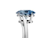 Solitaire Engagement Ring Setting for Fancy Blue Oval Center with Plain Bypass Twist Band and Prong Head in Sterling Silver
