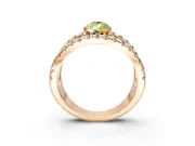 Solitaire Engagement Ring Setting for Fancy Yellow Pear-Shaped Center with Wide-Open Split Shank and Prong Head in Rose Gold