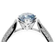 Solitaire Engagement Ring Setting for Fancy Blue Marquise Center with Multi-Row Accents and Prong Head in Platinum