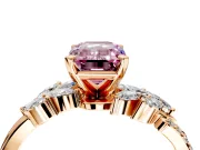 Solitaire Engagement Ring Setting for Fancy Pink Emerald Cut Center with Marquise Accent Twist Band and Prong Head in Rose Gold