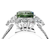 Halo Engagement Ring Setting for Fancy Green Princess Cut Center with Two-Strand Split Shank and Prong Head in Sterling Silver
