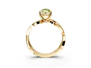 Solitaire Engagement Ring Setting for Fancy Yellow Marquise Center with Pave and Plain Crossover Band and Prong Head in Yellow Gold