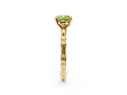 Solitaire Engagement Ring Setting for Fancy Yellow Cushion Cut Center with Bamboo Band and Prong Head in Yellow Gold
