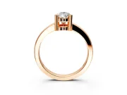 Solitaire Engagement Ring Setting for Pear-Shaped Center with Plain Band and Flat Tab Prong Head in Rose Gold