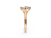 Solitaire Engagement Ring Setting for Oval Center with Cathedral Band and Prong Head in Rose Gold