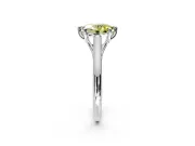 Solitaire Engagement Ring Setting for Fancy Yellow Oval Center with Cathedral Band and Prong Head in Platinum