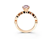 Solitaire Engagement Ring Setting for Fancy Pink Marquise Center with Milgrain Bezel Accents and Prong Head in Rose Gold