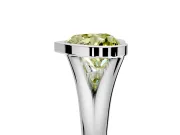 Solitaire Engagement Ring Setting for Fancy Yellow Heart-Shaped Center with V Split Shank and Bezel Head in Sterling Silver