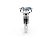 Solitaire Engagement Ring Setting for Fancy Blue Marquise Center with Grooved Bar Accent Band and Prong Head in Platinum