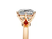 Solitaire Engagement Ring Setting for Asscher Cut Center with Plain Band and Tulip Prong Head in Rose Gold