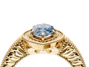 Milgrain Halo Engagement Ring Setting for Fancy Blue Marquise Center with Pave Band and Prong Head in Yellow Gold