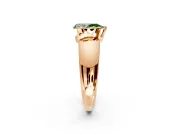 Tension Engagement Ring Setting for Fancy Green Pear-Shaped Center with Wide Flat Band and Tension Head in Rose Gold
