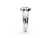Solitaire Engagement Ring Setting for Fancy Yellow Pear-Shaped Center with Wide Band and Bezel Head in Platinum