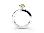 Solitaire Engagement Ring Setting for Fancy Yellow Pear-Shaped Center with Channel-Set Accents and Prong Head in Platinum