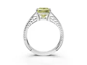 Split Shank Engagement Ring Setting for Fancy Yellow Princess Cut Center with Pave Split Shank and Prong Head in White Gold