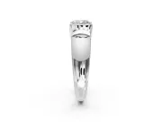 Tension Engagement Ring Setting for Cushion Cut Center with Wide Flat Band and Tension Head in Sterling Silver