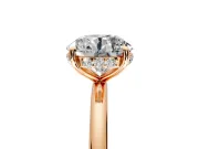 Solitaire Engagement Ring Setting for Round Cut Center with Plain Band, Open Basket and Prong Head in Rose Gold
