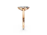 Solitaire Engagement Ring Setting for Marquise Center with Narrow Cathedral Band and Prong Head in Rose Gold