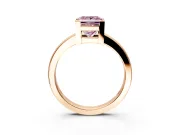 Solitaire Engagement Ring Setting for Fancy Pink Princess Cut Center with Plain Band and Flat Tab Prong Head in Rose Gold