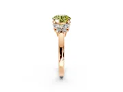 Solitaire Engagement Ring Setting for Fancy Yellow Round Cut Center with Marquise Flower Shoulders and Prong Head in Rose Gold