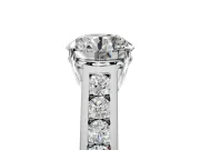 Solitaire Engagement Ring Setting for Round Cut Center with Cathedral Channel Band and Prong Head in Platinum
