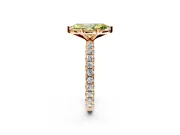 Solitaire Engagement Ring Setting for Fancy Yellow Marquise Center with Shared-Prong Accents and Prong Head in Rose Gold