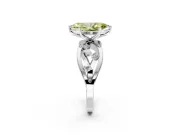 Solitaire Engagement Ring Setting for Fancy Yellow Marquise Center with Criss-Cross Accent Band and Prong Head in Platinum