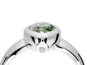 Solitaire Engagement Ring Setting for Fancy Green Marquise Center with Wide Band and Bezel Head in Platinum