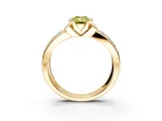 Bezel Engagement Ring Setting for Fancy Yellow Emerald Cut Center with Wide Channel-Set Band and Bezel Head in Yellow Gold