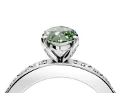 Solitaire Engagement Ring Setting for Fancy Green Marquise Center with Channel-Set Accents and Prong Head in Platinum
