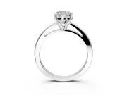 Solitaire Engagement Ring Setting for Cushion Cut Center with Basket Rail and Prong Head in Platinum