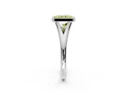 Solitaire Engagement Ring Setting for Fancy Yellow Radiant Cut Center with V Split Shank and Bezel Head in Platinum