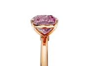 Solitaire Engagement Ring Setting for Fancy Pink Cushion Cut Center with Straight Thin Band and Prong Head in Rose Gold