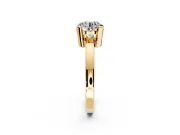 Solitaire Engagement Ring Setting for Round Cut Center with Plain Band and Flat Tab Prong Head in Yellow Gold