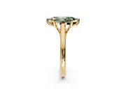 Solitaire Engagement Ring Setting for Fancy Green Marquise Center with Cathedral Band and Prong Head in Yellow Gold
