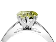 Solitaire Engagement Ring Setting for Fancy Yellow Heart-Shaped Center with Princess Cut Channel Band and Prong Head in Platinum