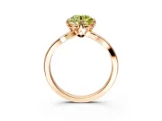 Solitaire Engagement Ring Setting for Fancy Yellow Round Cut Center with Plain Split Shank and Prong Head in Rose Gold