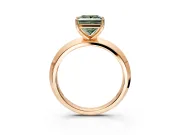 Solitaire Engagement Ring Setting for Fancy Green Princess Cut Center with Wide Knife Ridge Band and Prong Head in Rose Gold