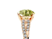 Solitaire Engagement Ring Setting for Fancy Yellow Round Cut Center with Twisted Pave Split Shank and Prong Head in Rose Gold
