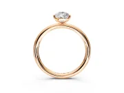 Low-Set Solitaire Engagement Ring Setting for Pear-Shaped Center with Thin Plain Band and Prong Head in Rose Gold