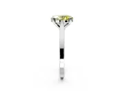 Solitaire Engagement Ring Setting for Fancy Yellow Oval Center with Tapered Shoulders and Prong Head in Platinum