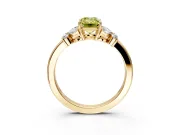 Solitaire Engagement Ring Setting for Fancy Yellow Emerald Cut Center with Marquise Flower Shoulders and Prong Head in Yellow Gold