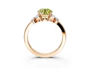Solitaire Engagement Ring Setting for Fancy Yellow Round Cut Center with Marquise Flower Shoulders and Prong Head in Rose Gold
