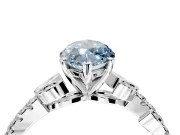 Leaf Motif Engagement Ring Setting for Fancy Blue Marquise Center with Pave Band and Prong Head in Sterling Silver