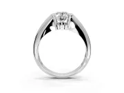 Tension Engagement Ring Setting for Oval Center with Wide Tapered Band and Tension Head in Sterling Silver