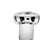 Solitaire Engagement Ring Setting for Oval Center with Wide Band and Bezel Head in Sterling Silver