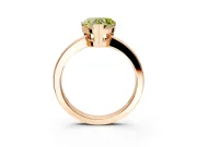 Solitaire Engagement Ring Setting for Fancy Yellow Heart-Shaped Center with Plain Band and Flat Tab Prong Head in Rose Gold