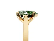 Solitaire Engagement Ring Setting for Fancy Green Pear-Shaped Center with Tapered Shoulders and Prong Head in Yellow Gold