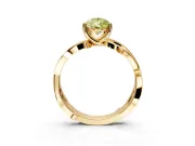 Solitaire Engagement Ring Setting for Fancy Yellow Pear-Shaped Center with Pave and Plain Crossover Band and Prong Head in Yellow Gold